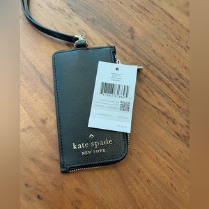 Nwt Kate Spade Badge Holder- Black